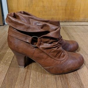 Madden Girl Brown Heeled Booties